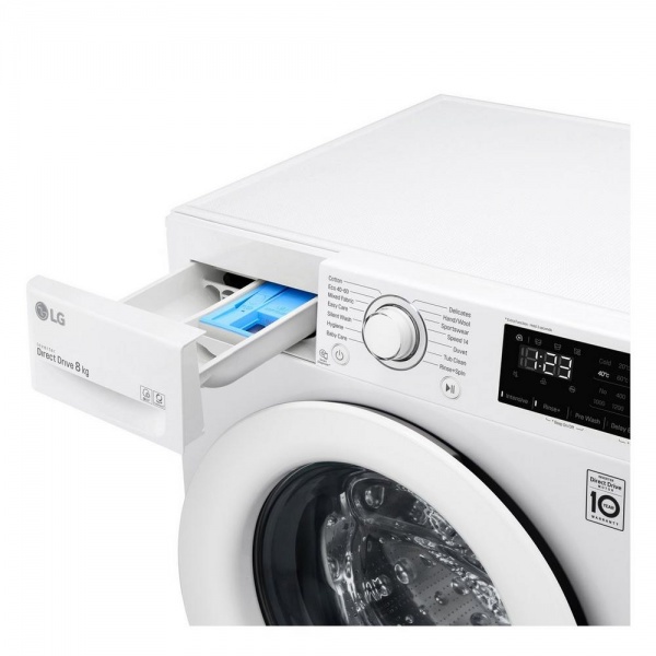 LG F4V308WNW 8kg 1400 Spin Washing Machine